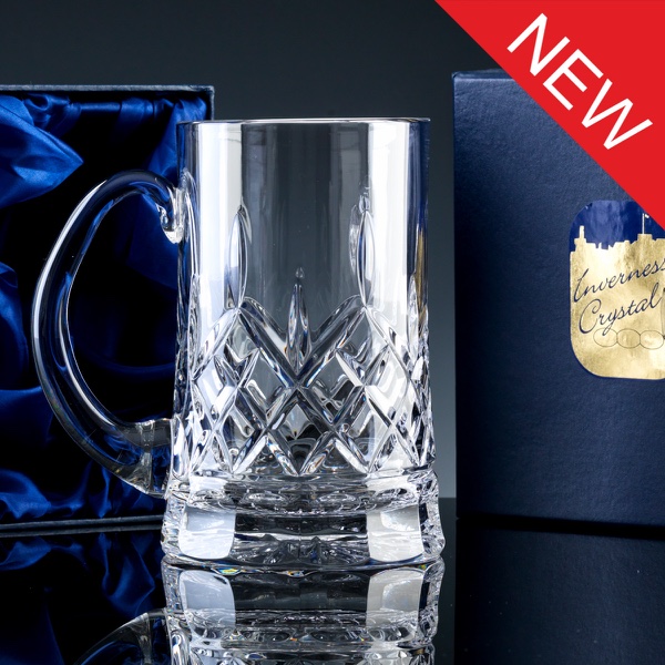 Inverness Crystal Premier Fully Cut 1 Pint Tankard, Satin Boxed, Single